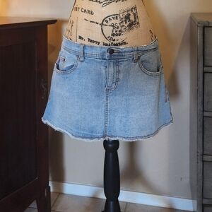 Light Blue Denim Mini Skirt - Classic Casual